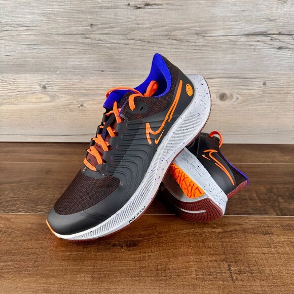 Nike Air Zoom Pegasus 38 Shield Mens Size 12 Black Total Orange DC4073 003 - Picture 1 of 9